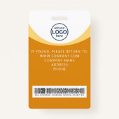 Badge Carte d'identité de visiteur d'entreprise jaune Co (Dos)