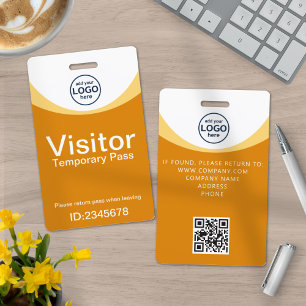 Badge Carte d'identité de visiteur d'entreprise jaune Co