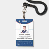 Badge Carte d'identité d'élève de l'école Garçon Fille (Avant avec lanière)