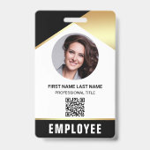 Badge Carte d'identité d'employé avec nom, photo et code (Avant)