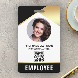 Badge Carte d'identité d'employé avec nom, photo et code