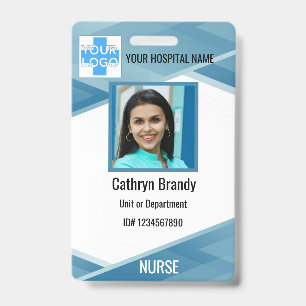 Badge Carte d'identité d'employé bleue personnalisée, Ph