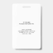 Badge Carte d'identité d'employé Code QR Noir et Blanc S (Arrière)