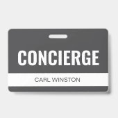 Badge Carte d'identité d'employé de concierge d'hôtel pe (Avant)