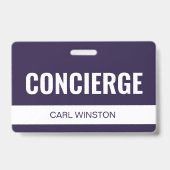 Badge Carte d'identité d'employé de concierge d'hôtel vi (Avant)