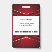 Badge Carte d'identité d'employé de la société abstraite (Arrière)