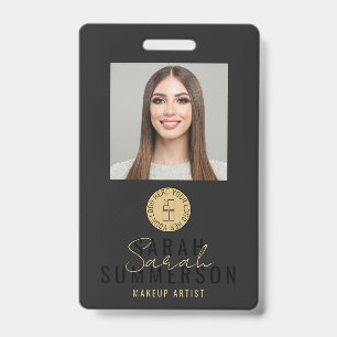 Badge Carte d'identité d'employé de salon de beauté maqu