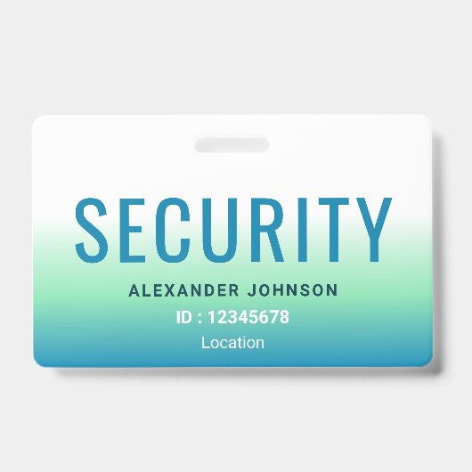 Badge Carte d'identité d'employé de sécurité simple mode (Avant)