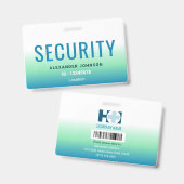 Badge Carte d'identité d'employé de sécurité simple mode (Avant & arrière)