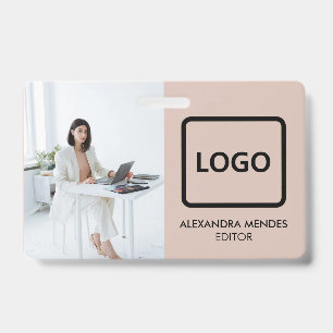 Badge Carte d'identité d'employé Entreprise Minimaliste