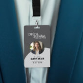 Badge Carte d'identité d'employé moderne gris neutre - Q