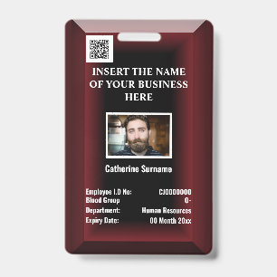 Badge Carte d'identité d'employé personnalisée logo
