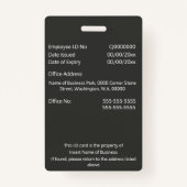 Badge Carte d'identité d'employé personnalisée | logo ph (Dos)