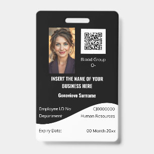 Badge Carte d'identité d'employé PERSONNALISÉE modifiabl