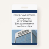 Badge Carte d'identité d'employé personnalisée | NOM DE  (Dos)