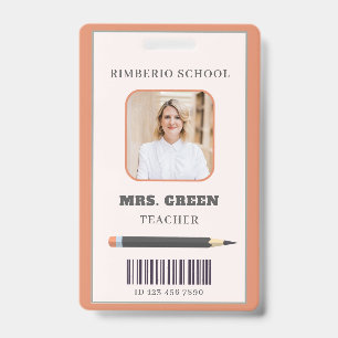 Badge Carte d'identité d'enseignant aux gribouillis simp