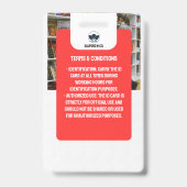 Badge Carte d'identité d'enseignant | Carte d'identité d (Arrière)