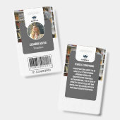 Badge Carte d'identité d'enseignant | Carte d'identité g (Avant & arrière)