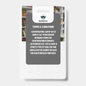 Badge Carte d'identité d'enseignant | Carte d'identité g (Arrière)