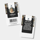 Badge Carte d'identité d'enseignant | Carte d'identité s (Avant & arrière)