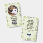 Badge Carte d'identité d'enseignant dans un style floral (Avant & arrière)