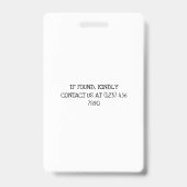 Badge Carte d'identité d'enseignant d'école avec code-ba (Arrière)