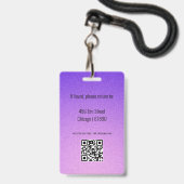 Badge Carte d'identité d'enseignant moderne minimaliste (Arrière avec lanière)