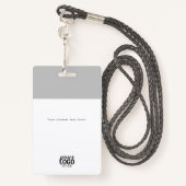 Badge Carte d'identité d'entreprise Gray QR Code Busines (Derrière avec lanière)