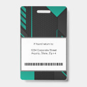 Badge Carte d'identité d'entreprise Moderne Abstraite |  (Arrière)