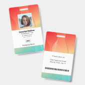 Badge Carte d'identité d'entreprise Moderne Abstraite | (Avant & arrière)