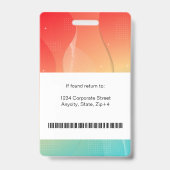 Badge Carte d'identité d'entreprise Moderne Abstraite | (Arrière)