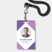 Badge Carte d'identité d'entreprise moderne avec nom et (Avant avec lanière)