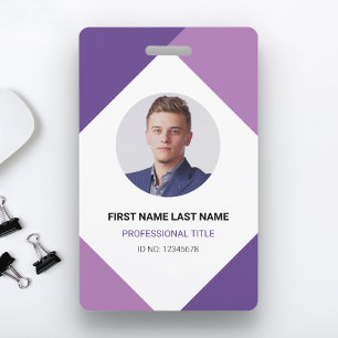 Badge Carte d'identité d'entreprise moderne avec nom et