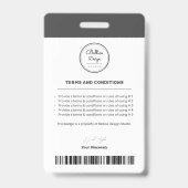 Badge Carte d'identité d'entreprise personnalisée avec c (Arrière)