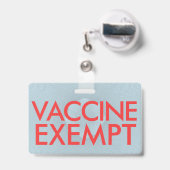 Badge Carte d'identité d'exemption de vaccin religieux B (Back with Retractable)