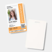 Badge Carte d'identité d'expert-comptable avec photo emp (Avant & arrière)