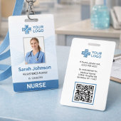 Badge Carte d'identité d'infirmière avec code QR "Vague 