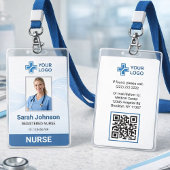 Badge Carte d'identité d'infirmière avec code QR "Vague 