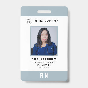 Badge Carte d'identité d'infirmière en chef avec logo de
