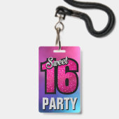 Badge Carte d'identité d'invitation à une fête d'anniver (Avant avec lanière)