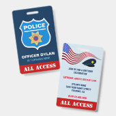 Badge Carte d'identité d'invitation d'anniversaire pour  (Avant & arrière)