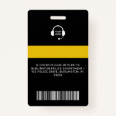 Badge Carte d'identité Dispatcher 911 Thin Gold Line Cus (Dos)