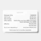 Badge Carte d'identité DIY classique photo simple logo b (Arrière)