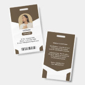 Badge Carte d'identité du gestionnaire (Recto et verso)