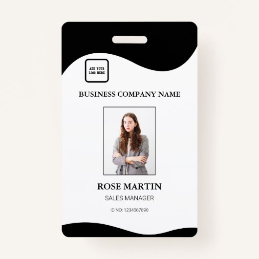 Badge Carte d'identité du personnel de l'entreprise phot (Devant)