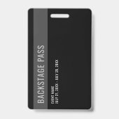 Badge Carte d'identité du personnel noir blanc (Arrière)