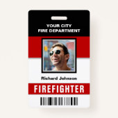 Badge Carte d'identité du pompier du service de pompiers (Devant)