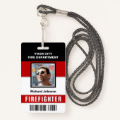 Badge Carte d'identité du pompier du service de pompiers (Devant avec lanière)