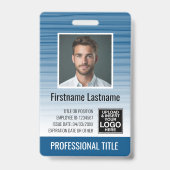 Badge Carte d'identité du salarié - rayures modernes, lo (Avant)