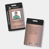 Badge Carte d'identité du travailleur hospitalier (Avant & arrière)